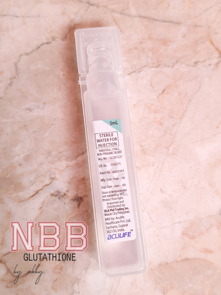 sterile water for glutathione injection 5mL Sterile Water – NBBGlutathionebyAbby sterile water for glutathione injection 5mL Sterile Water – NBBGlutathionebyAbby